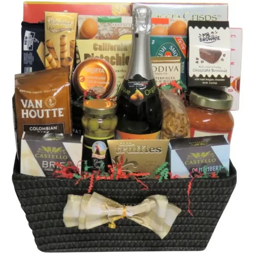 Panier cadeau gourmand de Montpetit Creations. Livraison gratuite a Montréal, Laval, Brossard, et Longueuil.