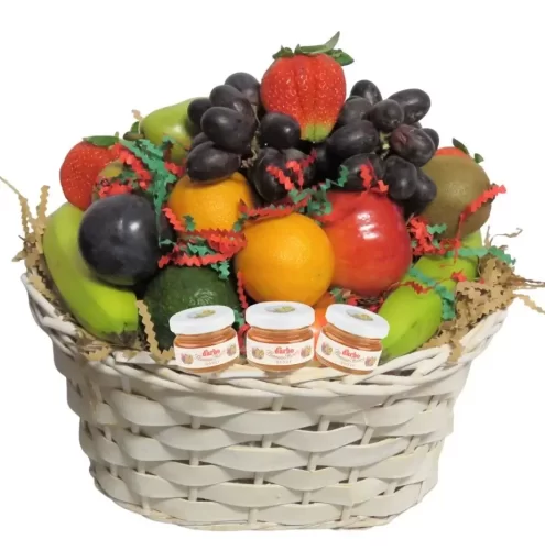 Panier de Fruits Frais et Miel | Fresh Fruit Basket with Honey