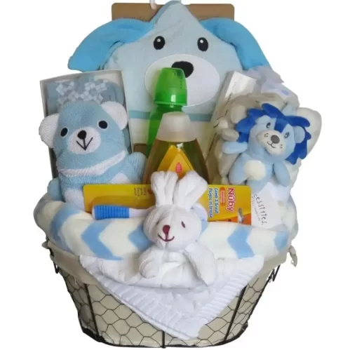 Panier Cadeau Bébé Garçon Nouveau née | Baby Boy Gift Basket New Born