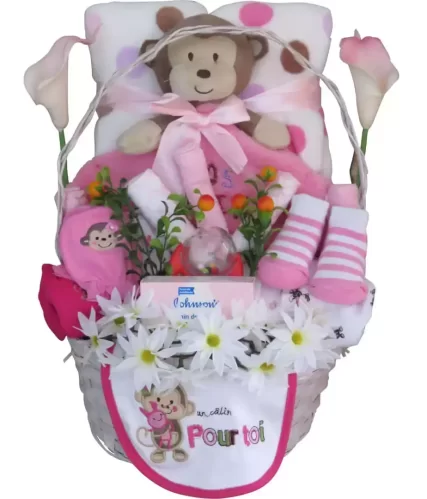 panier cadeau bebe | Montpetit Creations | naissance | baby gift basket montreal