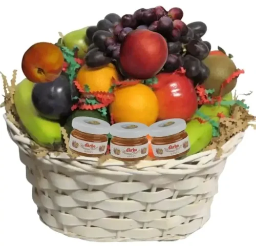 Panier de Fruits Frais et Miel | Fresh Fruit Basket with Honey